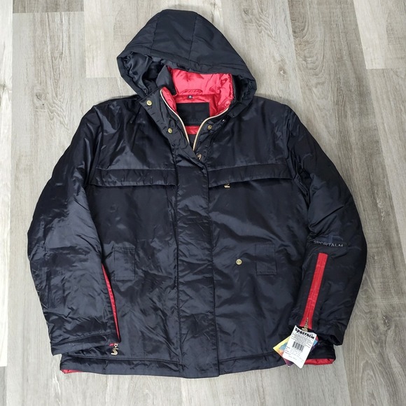 Sportalm Black Red Ski Jacket With Hood Womens Size 40 Eu